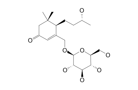 GLOCHIDIONIONOSIDE-B;(6R,9S)-MEGASTIGMAN-3-ONE-4-ENE-9,13-DIOL-13-O-BETA-D-GLUCOPYRANOSIDE