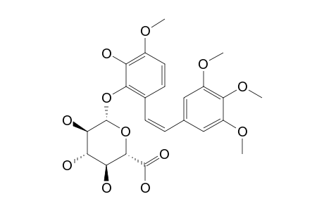 (Z)-CA1G1;MAJOR_ISOMER;(Z)-3-(S),4-(S),5-(R)-TRIHYDROXY-6-(S)-[(3,4,5-TRIMETHOXY)-(4'-METHOXY-3'-HYDROXY-2'-STILBENYLOXY)]