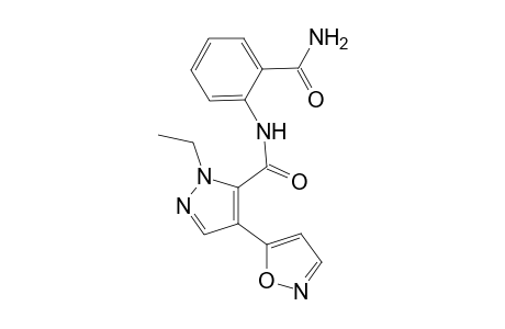 N-(2-carbamoylphenyl)-1-ethyl-4-(1,2-oxazol-5-yl)-1H-pyrazole-5-carboxamide