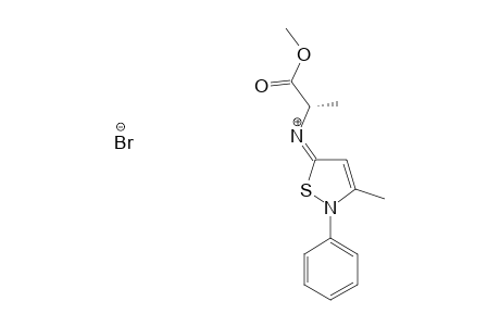 METHYL-(S)-(-)-2-(3-METHYL-2-PHENYL-2H-ISOTHIAZOL-5-YLIDENEAMINO)-PROPIONATE-HYDROBROMIDE