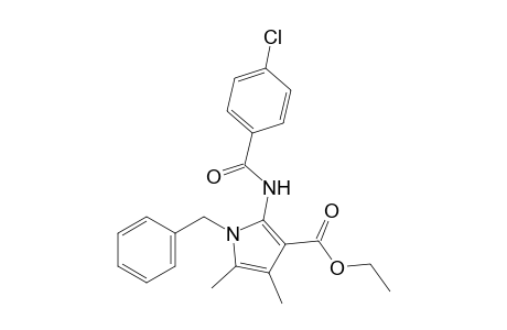 1-benzyl-2-(p-chlorobenzamido)-4,5-dimethylpyrrole-3-carboxylic acid, ethyl ester