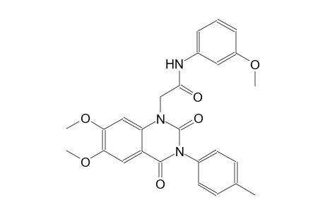 2-(6,7-dimethoxy-3-(4-methylphenyl)-2,4-dioxo-3,4-dihydro-1(2H)-quinazolinyl)-N-(3-methoxyphenyl)acetamide