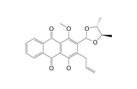 (4'R,5'R)-2-(4',5'-dimethyl-1',3'-dioxolan-2'-yl)-4-hydroxy-1-methoxy-3-(prop-2''-enyl)anthraquinone