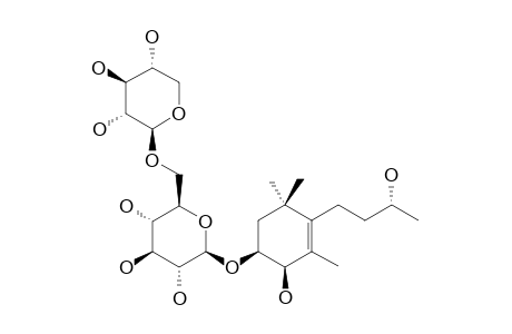 PLATANIONOSIDE-I;(3S,4R,9-XI)-3,4,9-TRIHYDROXY-MEGASTIGMAN-5-ENE-3-O-PRIMEVEROSIDE