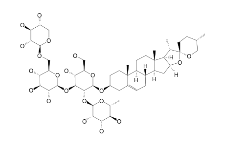 YAMOGENIN-3-O-BETA-D-XYLOPYRANOSYL-(1->6)-BETA-D-GLUCOPYRANOSYL-(1->3)-[ALPHA-L-RHAMNOPYRANOSYL-(1->2)]-BETA-D-GLUCOPYRANOSID