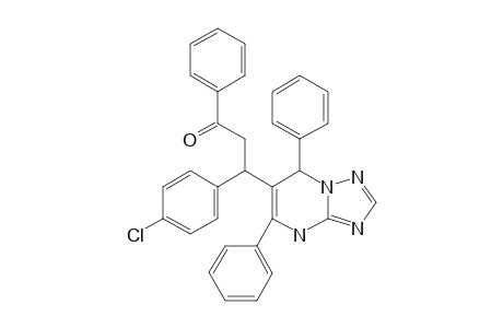 3-(4-CHLOROPHENYL)-3-(4,7-DIHYDRO-5,7-DIPHENYL-1,2,4-TRIAZOLO-[1,5-A]-PYRIMIDIN-6-YL)-1-PHENYL-1-PROPANONE