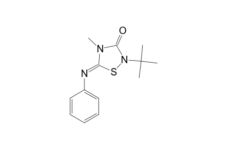 4-METHYL-5-PHENYLIMINO-2-TERT.-BUTYL-1,2,4-THIADIAZOLIDINE-3-ONE