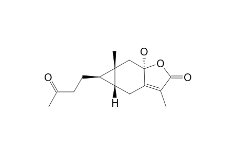 CURCUMENOLACTONE-C;8R-HYDROXY-4-OXO-7(11)-CARABREN-12,8-OLIDE