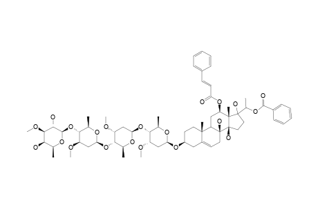 12-BETA-O-CINNAMOYL-20-O-BENZOYLSARCOSTIN_3-O-BETA-D-DIGITALOPYRANOSYL-(1->4)-BETA-D-OLEANDROPYRANOSYL-(1->4)-BETA-D-CYMARO