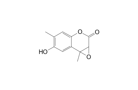 3,4-Dihydro-6-hydroxy-4,7-dimethyl-2H-oxireno[c]chromen-2-one