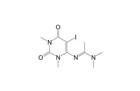 6-[1'-Aza-2'-(N,N-dimethylamino)prop-1'-enyl]-1,3-dimethyl-5-iodouracil