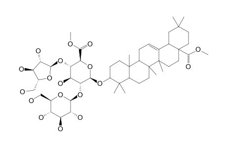 ARALIASAPONIN-XVII-DIMETHYLESTER;3-O-ALPHA-L-ARABINOFURANOSYL-(1->4)-[BETA-D-GLUCOPYRANOSYL-(1->2)]-BETA-D-GLUCOPYRANOSYL-OLEANOLIC-ACID-D