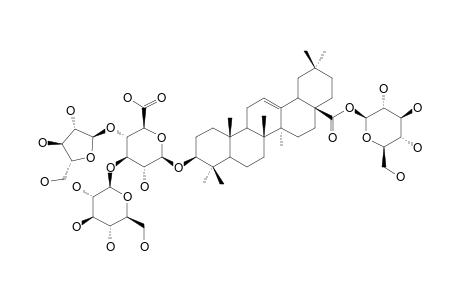 STIPULEANOSIDE-R2;3-O-BETA-[GLUCOPYRANOSYL-(1->3)-[ARABINOFURANOSYL-(1->4)]-GLUCURONOPYRANOSYL]-OLEANOLIC-ACID-28-O-GLUCOPYRANOSYLESTER