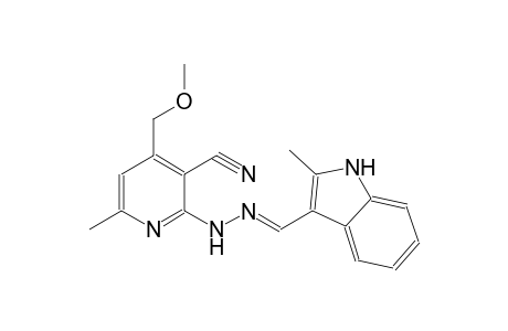 4-(methoxymethyl)-6-methyl-2-{(2E)-2-[(2-methyl-1H-indol-3-yl)methylene]hydrazino}nicotinonitrile