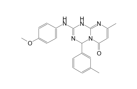 2-(4-methoxyanilino)-8-methyl-4-(3-methylphenyl)-1,4-dihydro-6H-pyrimido[1,2-a][1,3,5]triazin-6-one