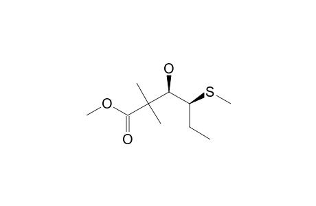 2,2-DIMETHYL-3-HYDROXY-4-(METHYLTHIO)-HEXANOIC-ACID-METHYLESTER,ISOMER-#B