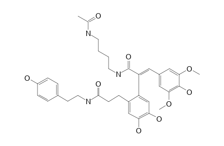 (E)-2-(4,5-DIHYDROXY-2-{3-[(4-HYDROXYPHENYLETHYL)-AMINO]-3-OXOPROPYL}-PHENYL)-3-(4-HYDROXY-3,5-DIMETHOXYPHENYL)-N-(4-HYDROXYPHENYLETHYL)ACRYLAMIDE