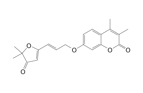 7-[[(E)-3-(4,5-DIHYDRO-5,5-DIMETHYL-4-OXOFURAN-2-YL)-PROP-2-ENYL]-OXY]-3,4-DIMETHYL-2H-1-BENZOFURAN-2-ONE