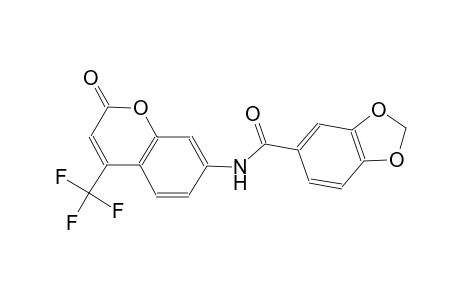 N-[2-oxo-4-(trifluoromethyl)-2H-chromen-7-yl]-1,3-benzodioxole-5-carboxamide