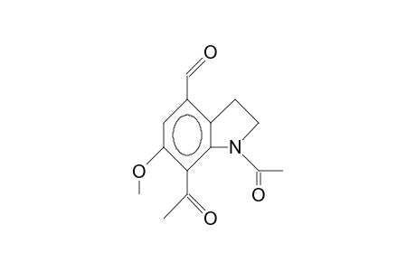 1H-Indole-4-carboxaldehyde, 1,7-diacetyl-2,3-dihydro-6-methoxy-