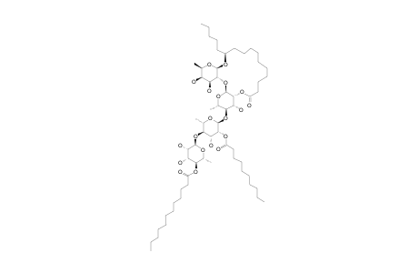 #1;(11S)-[[O-4-O-N-DODECANOYL-ALPHA-L-RHAMNOPYRANOSYL-(1->4)-O-2-O-N-DECANOYL-ALPHA-L-RHAMNOPYRANOSYL-(1->4)-ALPHA-L-RHAMNOPYRANOSYL-(1->2)-BETA-D-FUCOP