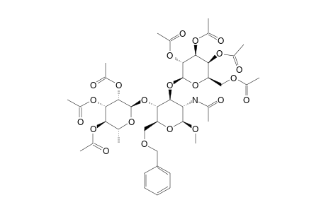 #7;METHYL-2-ACETAMIDO-3-O-(2,3,4,6-TETRA-O-ACETYL-BETA-D-GALACTOPYRANOSYL)-4-O-(2,3,4-TRI-O-ACETYL-ALPHA-L-RHAMNOPYRANOSYL)-6-O-BENZYL-2-DEOXY-BETA-D-GLUCOPYRA