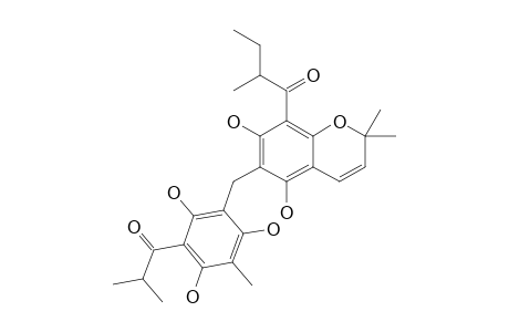 MALLOTOPHILIPPEN-A;1-[5,7-DIHYDROXY-2,2-DIMETHYL-6-(2,4,6-TRIHYDROXY-3-ISOBUTYRYL-5-METHYL-BENZYL)-2-H-CHROMEN-8-YL]-2-METHYL-BUTAN-1-ONE