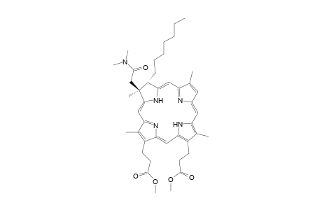 Dimethyl 3,3'-[(3RS-trans)-2-(dimethylcarbamoyl)methyl-3-heptyl-2,7,12,18-tetramethyl-2,3-dihydroporphyrine-13,17-diyl]dipropionate