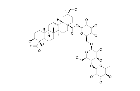 #2;ACANJAPOSIDE-E;3-BETA,30-DIHYDROXY-OLEAN-12-EN-23,28-DIOIC-ACID-28-O-[ALPHA-L-RHAMNOPYRANOSYL-(1->4)-BETA-D-GLUCOPYRANOSYL-(1->6)]-BETA-D-GLUCOPYRANOSIDE