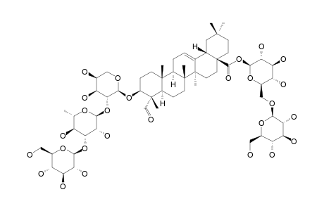 #2;NIGELLOSIDE-B;3-O-BETA-D-GLUCOPYRANOSYL-(1->3)-ALPHA-L-RHAMNOPYRANOSYL-(1->2)-ALPHA-L-ARABINOPYRANOSYL-GIPSOGENIN-28-BETA-D-GLUCOPYRANOSYL-(1->6)-BETA-D-GLU