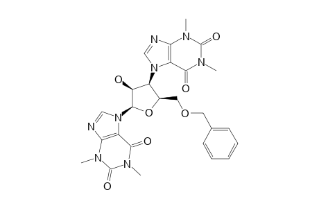 7-[5'-O-BENZYL-3'-DEOXY-3'-(THEOPHYLLIN-7''-YL)-BETA-D-LYXOFURANOSYL]-THEOPHYLLINE;MINOR-ISOMER