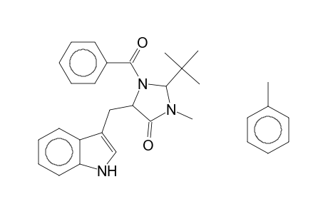 1-BENZOYL-5-BENZYL-2-tert-BUTYL-5-(1H-INDOL-3-YLMETHYL)-3-METHYLIMIDAZOLIDIN-4-ONE