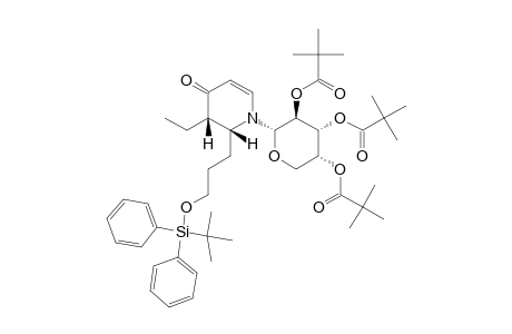 (2S,3S)-N-(2',3',4'-TRI-O-PIVALOYL-ALPHA-D-ARABINOPYRANOSYL)-2-(3-TERT.-BUTYLDIPHENYLSILOXY)-PROPYL-3-ETHYL-5,6-DEHYDROPIPERIDIN-4-ONE