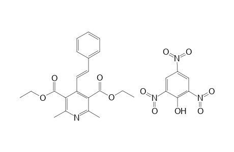 Diethyl 2,6-dimethylpyridine-4-(2"-phenylethenyl)-3,5-dicarboxylate - 2',4',6'-trinitrophenol salt