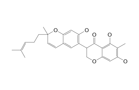 DESMODIANONE-A;5,7,2'-TRIHYDROXY-6,6''-DIMETHYL-6''-(4-METHYLPENT-3-ENYL)-PYRANO-(2'',3'':4',5')-ISOFLAVANONE