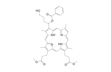 Dimethyl 3,3'-[3"-(1"'-benzoyloxy-4"'-hydroxybut-1"'-yl)-2",7",12",18"-tetramethyl-21H.23H-porphyrin-13",17"-diyl]-dipropionate