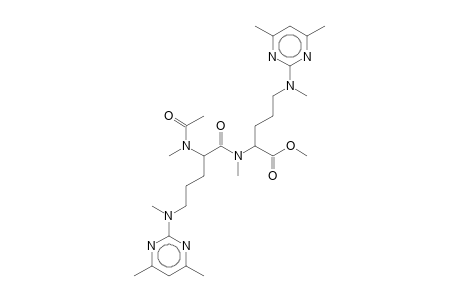 2-[[2-[acetyl(methyl)amino]-5-[(4,6-dimethyl-2-pyrimidinyl)-methylamino]-1-oxopentyl]-methylamino]-5-[(4,6-dimethyl-2-pyrimidinyl)-methylamino]pentanoic acid methyl ester