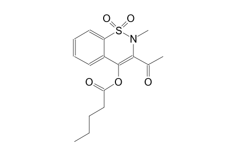 3-acetyl-2-methyl-1,1-dioxido-2H-1,2-benzothiazin-4-yl pentanoate