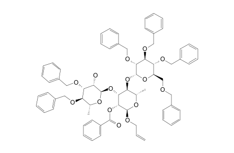 #10;ALLYL-(3,4-DI-O-BENZYL-ALPHA-L-RHAMNOPYRANOSYL)-(1->3)-[2,3,4,6-TETRA-O-BENZYL-ALPHA-D-GLUCOPYRANOSYL-(1->4)]-2-O-BENZOYL-ALPHA-L-RHAMNOPYRANOSIDE