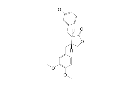 (2R,3R)-2-(3'-HYDROXYBENZYL)-3-(3'',4''-DIMETHOXYBENZYL)-BUTYROLACTONE