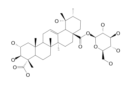 SUAVISSIMOSIDE-F1;2-ALPHA,3-BETA,19-ALPHA-TRIHYDROXY-URS-12-EN-23,28-DIOIC-ACID-28-O-BETA-D-GLUCOPYRANOSIDE