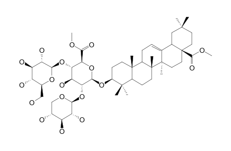 POLYSCIOSIDE-B-DIMETHYLESTER;3-O-[BETA-D-GLUCOPYRANOSYL-(1->4)-[BETA-D-ARABINOPYRANOSYL-(1->2)]-BETA-D-GLUCURONOPYRANOSYL]-OLEANOLIC-ACID-28-O-ME