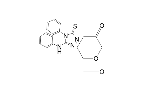 2-(3-benzyl-4-phenyl-5-sulfanylidene-4,5-dihydro-1H-1,2,4-triazol-1-yl)-6,8-dioxabicyclo[3.2.1]octan-4-one