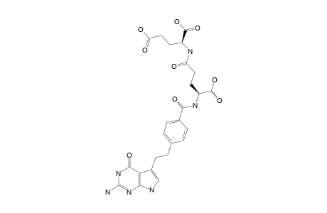 #8;(2S)-2-[[(4S)-4-[[4-[2-(2-AMINO-4-OXO-4,7-DIHYDRO-1H-PYRROLO-[2,3-D]-PYRIMIDIN-5-YL)-ETHYL]-BENZOYL]-AMINO]-4-CARBOXYBUTANOYL]-AMINO]-PENTANEDIOIC-ACID