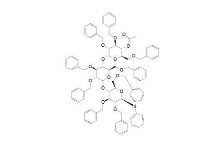 PHENYL-O-(4-O-ACETYL-2,3,6-TRI-O-BENZYL-ALPHA-D-GLUCOPYRANOSYL)-(1->4)-O-(2,3,6-TRI-O-BENZYL-ALPHA-D-GLUCOPYRANOSYL)-(1->4)-2,3,6-TRI-O-BENZYL-1-T