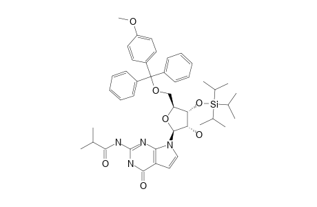 7-[5-O-(4-METHOXYTRITYL)-3-O-[TRIS-(1-METHYLETHYL)-SILYL]-BETA-D-RIBOFURANOSYL]-2-[(2-METHYLPROPANOYL)-AMINO]-3H-PYRROLO-[2,3-D]-PYRIMIDIN-4(7H)-ONE