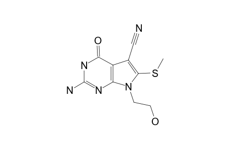 7-CYANO-9-(2-HYDROXYETHYL)-8-METHYLTHIO-7-DEAZAGUANINE