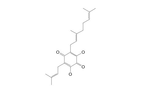 ERECTQUIONE-A;2,6-DIHYDROXY-3-GERANYL-5-ISOPRENYL-2,5-DIHEXADIENE-1,4-DIONE