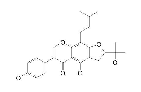 SENEGALSIN;5,4'-DIHYDROXY-8-(GAMMA,GAMMA-DIMETHYLALLYL)-[5''-(HYDROXYISOPROPYL)-DIHYDROFURANO-(2'',3'':6,7)-ISOFLAVONE