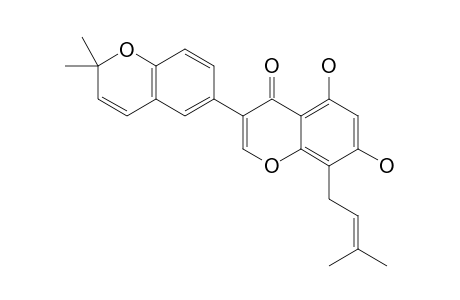 ULEXONE-A;5,7-DIHYDROXY-8-(3,3-DIMETHYLALLYL)-[6'',6''-DIMETHYLPYRANO-(2'',3'':4',3')]-ISOFLAVONE